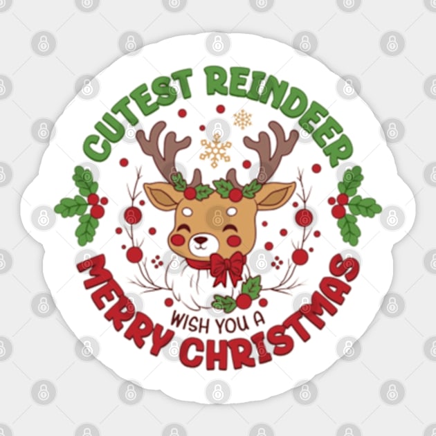 cutest reindeer wish you merry chirstmas Sticker by Ayesha